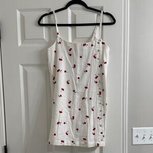 Abercrombie & Fitch White romper with Red Cherry Print